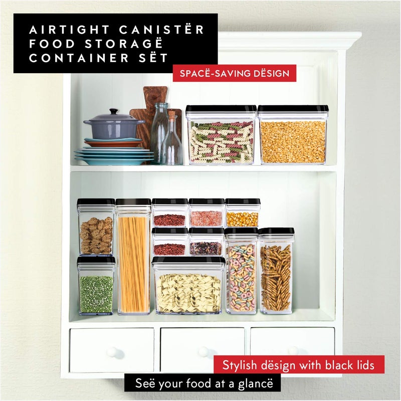 DWÃ‹LLZA KITCHEN Airtight Food Storage Containers - Pantry Snacks Kitchen Container, Baking Supplies, 4LB Sugar & Flour Canister - 4 Pc Set All Same Size - Clear Plastic BPA-Free - Keeps Fresh & Dry - Image 2